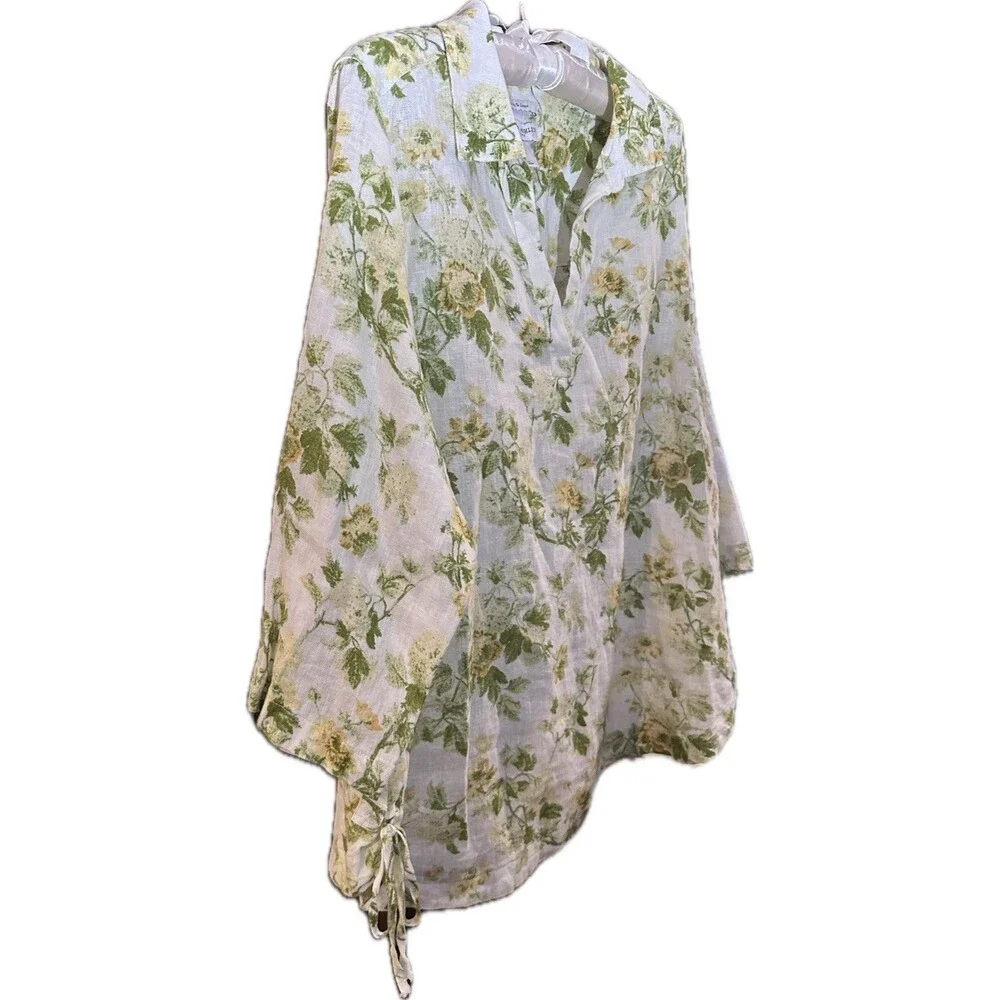 Laura Ashley 100% Linen Sz 1X Floral Tunic
V-Neck Romantic Feminine Whimsy - Picture 4 of 11
